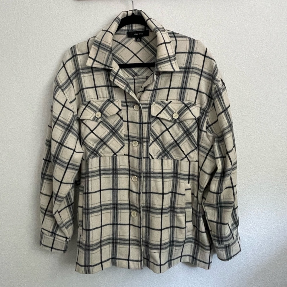 Fleece flannel button up